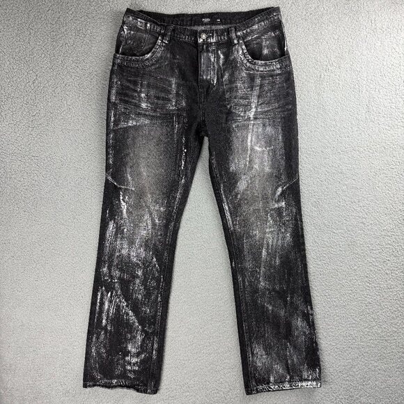 Jaded London Other - Jaded London Jeans Mens 36 Pants Black Silver Gunmetal Reed Slim Straight Denim